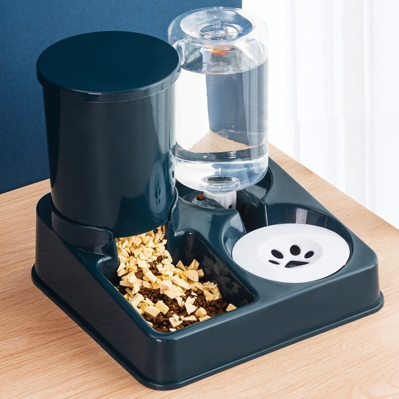 Cat Double Automatic Drinking Water Food Basin Bowl