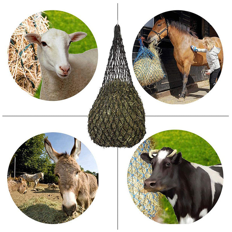 Horse Hay Feed Net Bag Hay Bags Forage Net Pocket