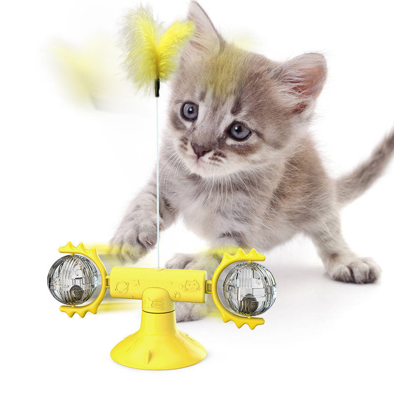 Cat Rotating Windmill Multi-Function Scratching Device Toy