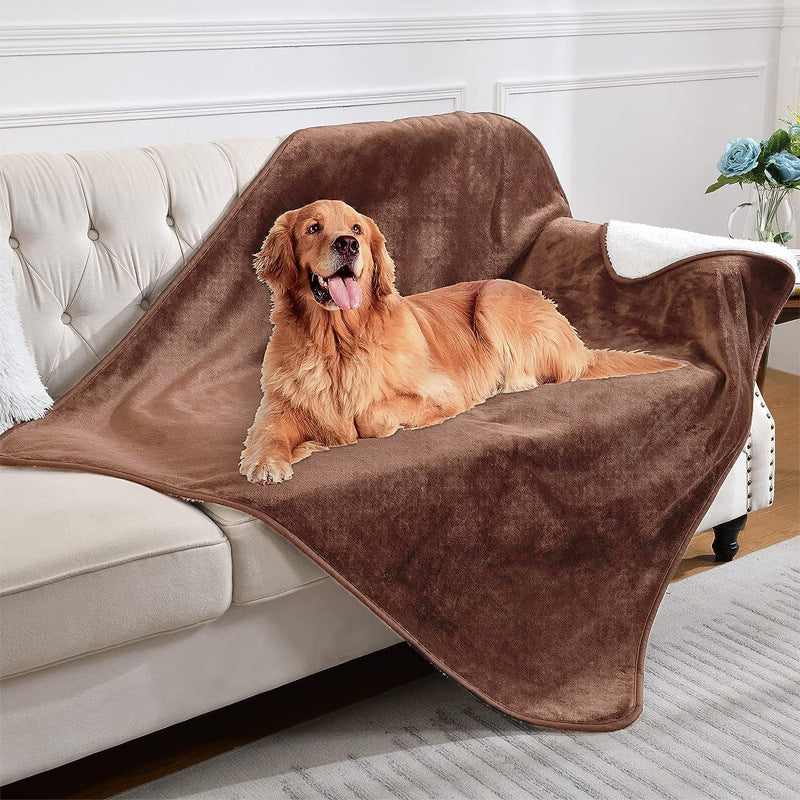 Pet Waterproof Flannel Sherpa Thickened Blanket