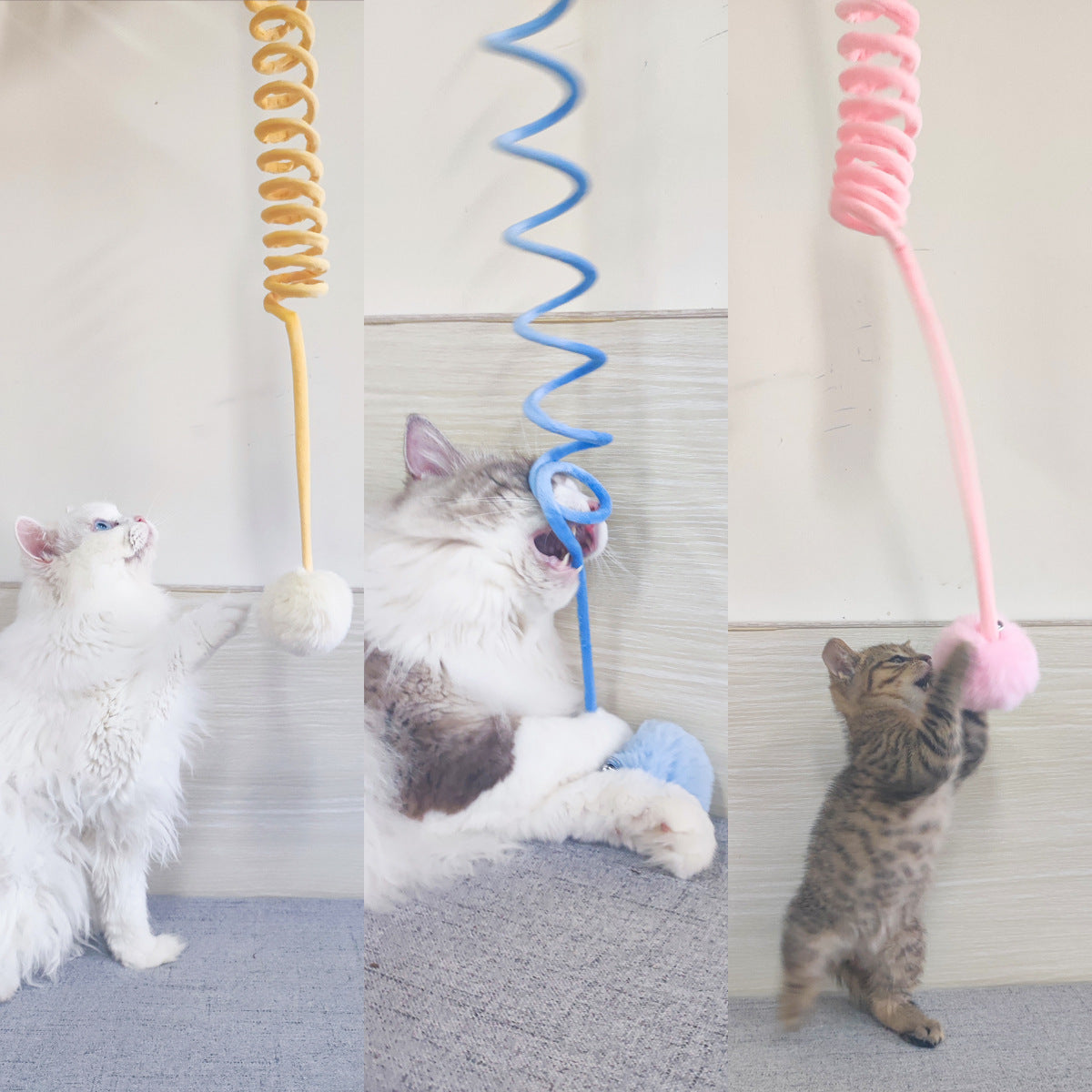 Cat Toy Self-Hi Sucker Spring Rabbit Hair Toys