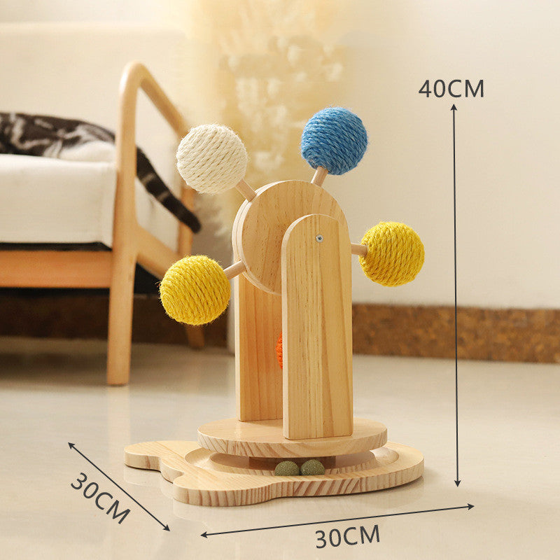 Solid Wood Rotary Scratch Board Table Cat Product