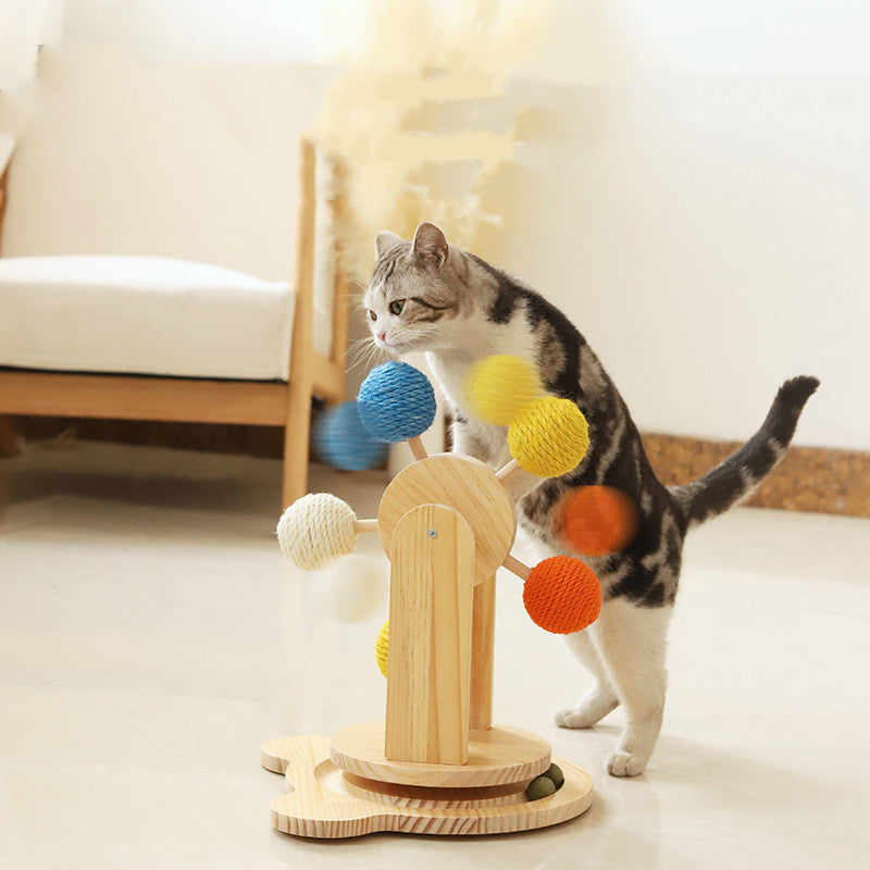 Solid Wood Rotary Scratch Board Table Cat Product