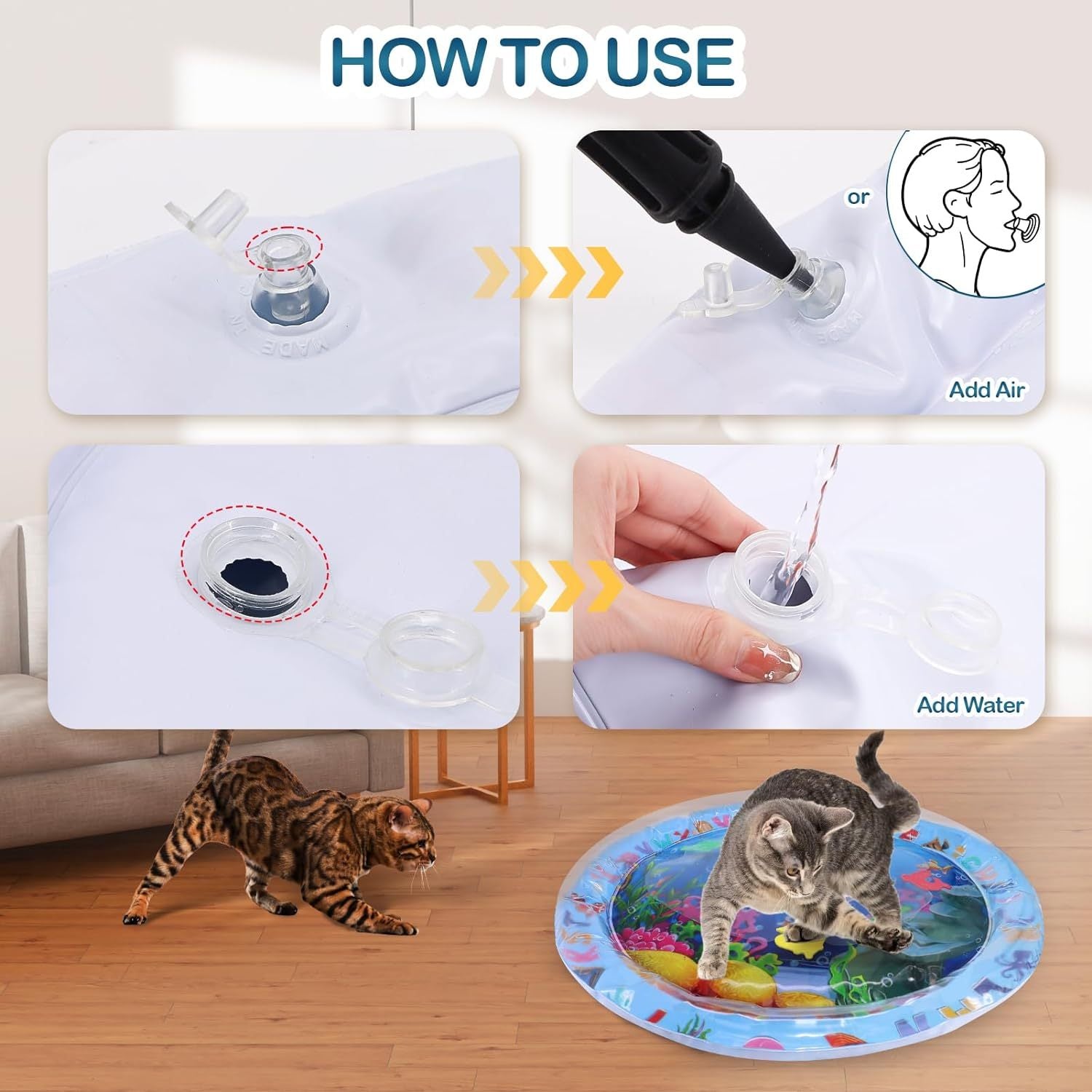 Water Sensory Playmat For Cats