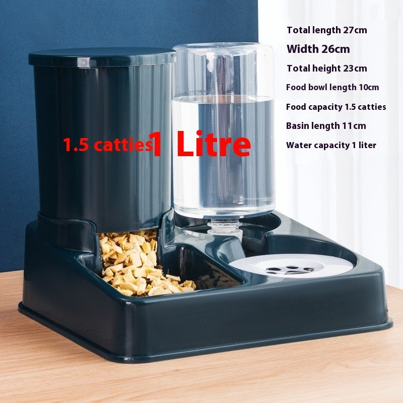Cat Double Automatic Drinking Water Food Basin Bowl