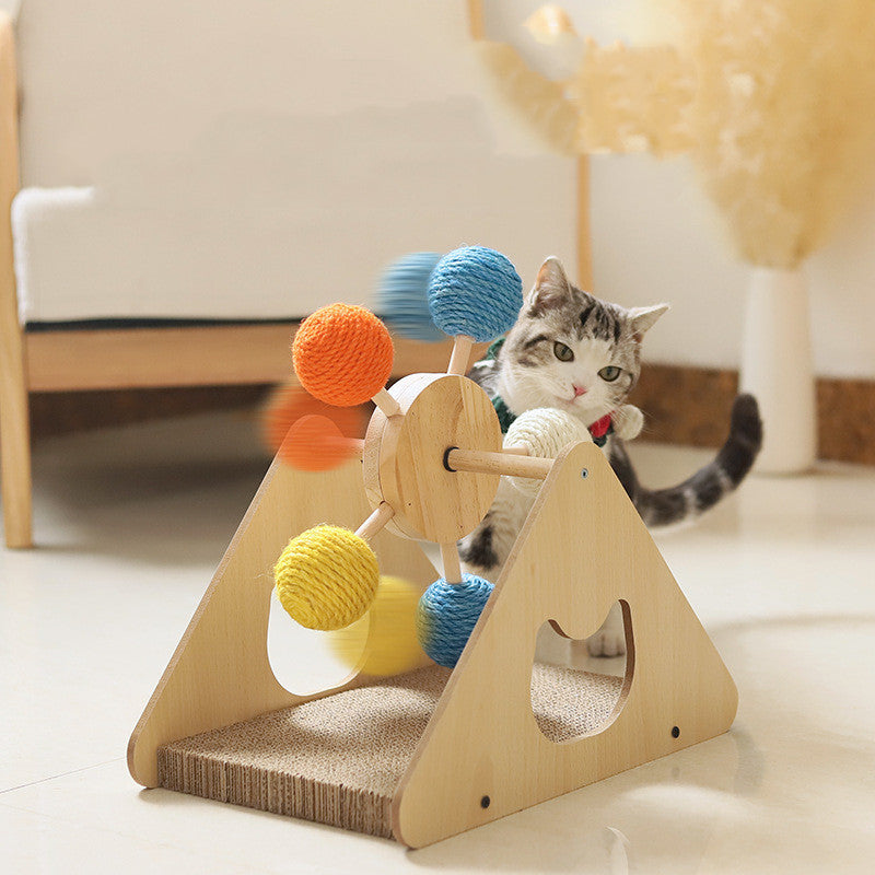 Solid Wood Rotary Scratch Board Table Cat Product