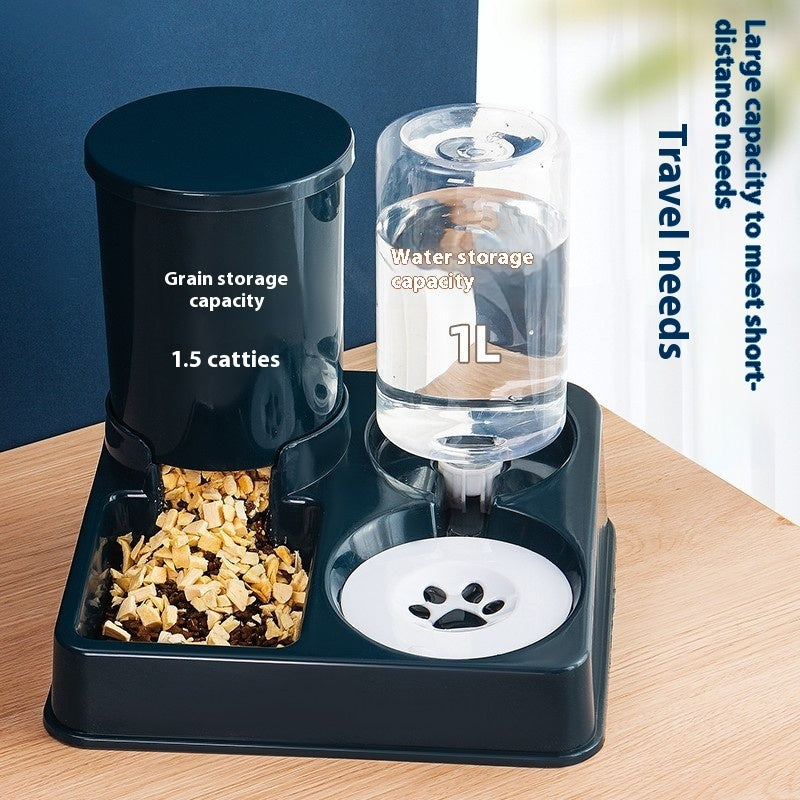 Cat Double Automatic Drinking Water Food Basin Bowl