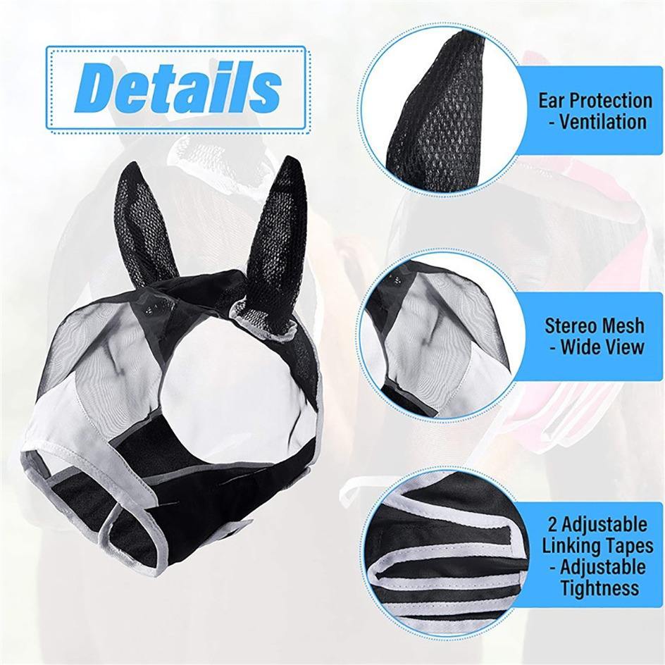 Extra Comfort Grip Soft Mesh Horse Fly Mask