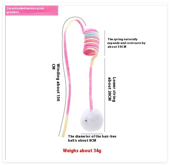 Cat Toy Self-Hi Sucker Spring Rabbit Hair Toys